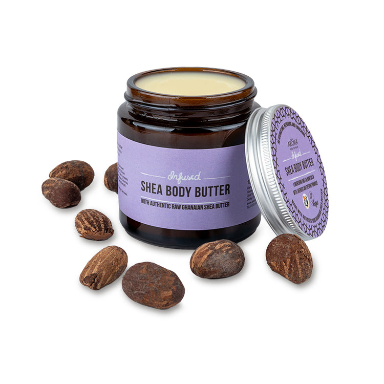 Infused Shea Body Butter. A Nourishing and Calming Balm with Lavender and Evening Primrose