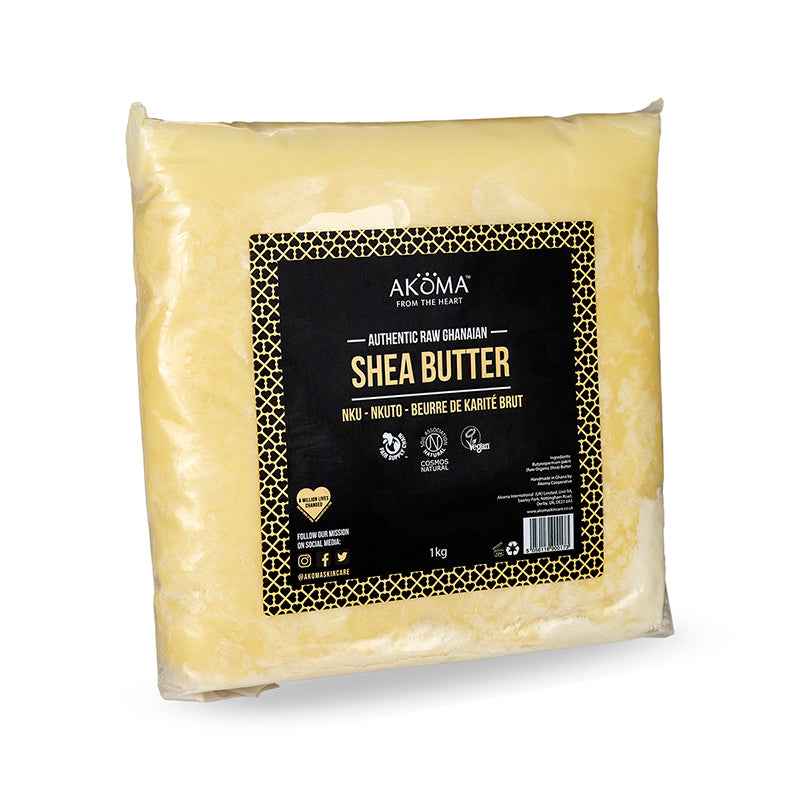 Authentic RAW Shea Butter - Cosmos Natural Certified, Vegan, Fairly Traded, 1KG