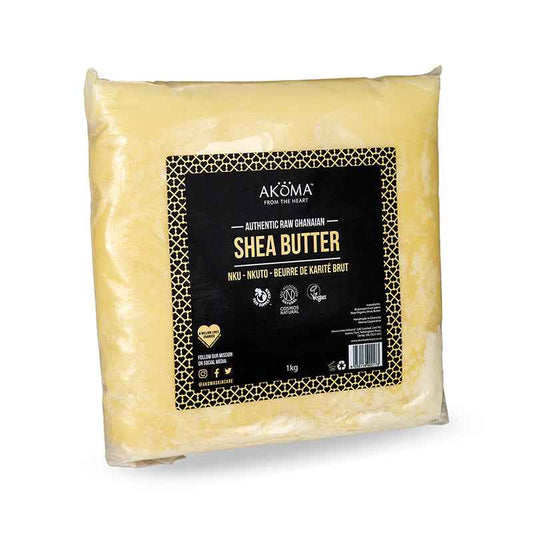 Authentic RAW Shea Butter - Cosmos Natural Certified, Vegan, Fairly Traded, 1KG